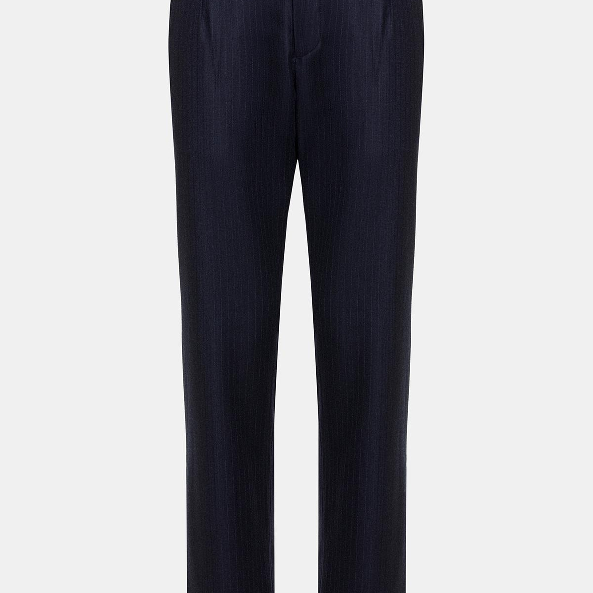 Erkek Lacivert Yün Çizgili Beli Lastikli Del Casentino Pantolon