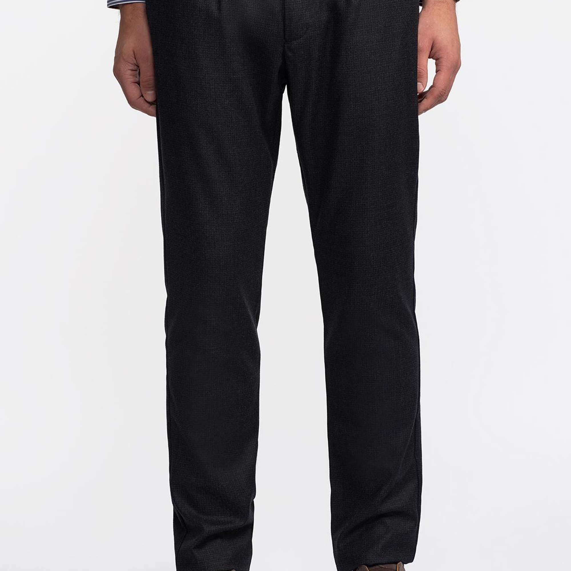 Erkek Gri Yün Kırçıllı Düğme Detaylı Del Casentino Pantolon