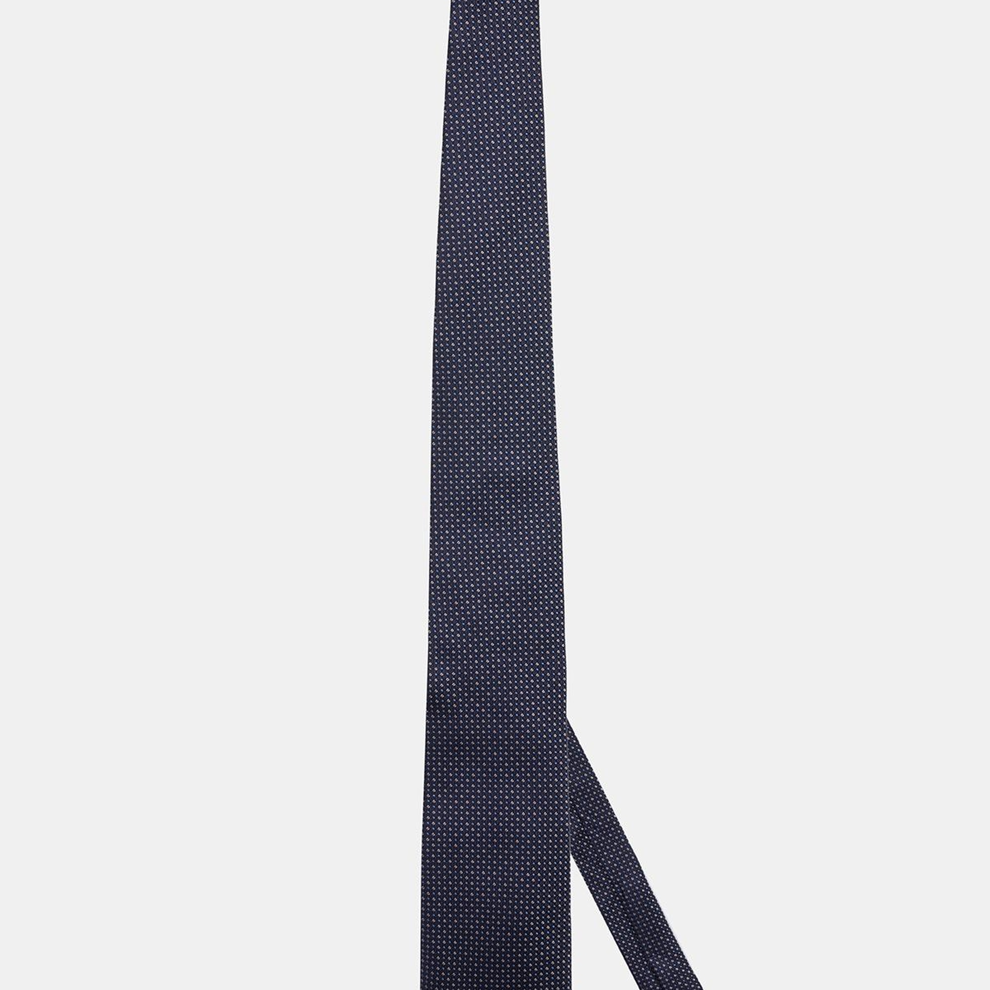 Erkek Lacivert Desenli İpek Kravat