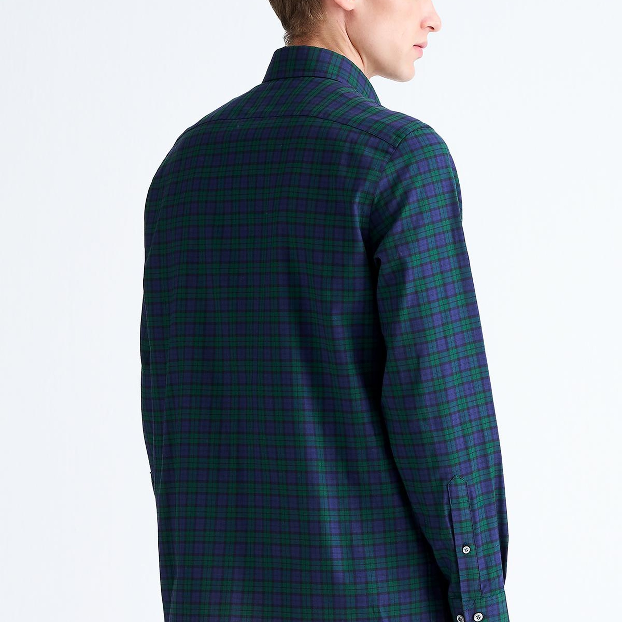 Erkek Yeşil Cooper Fit Ekoseli Düğmeli Yaka Flanel Spor Gömlek