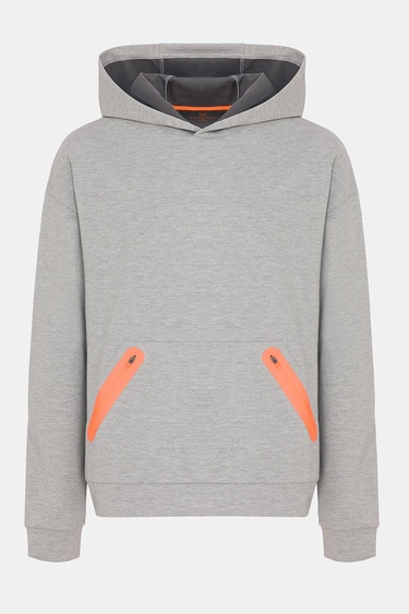  Erkek Gri Activewear Kapüşonlu Sweatshirt
