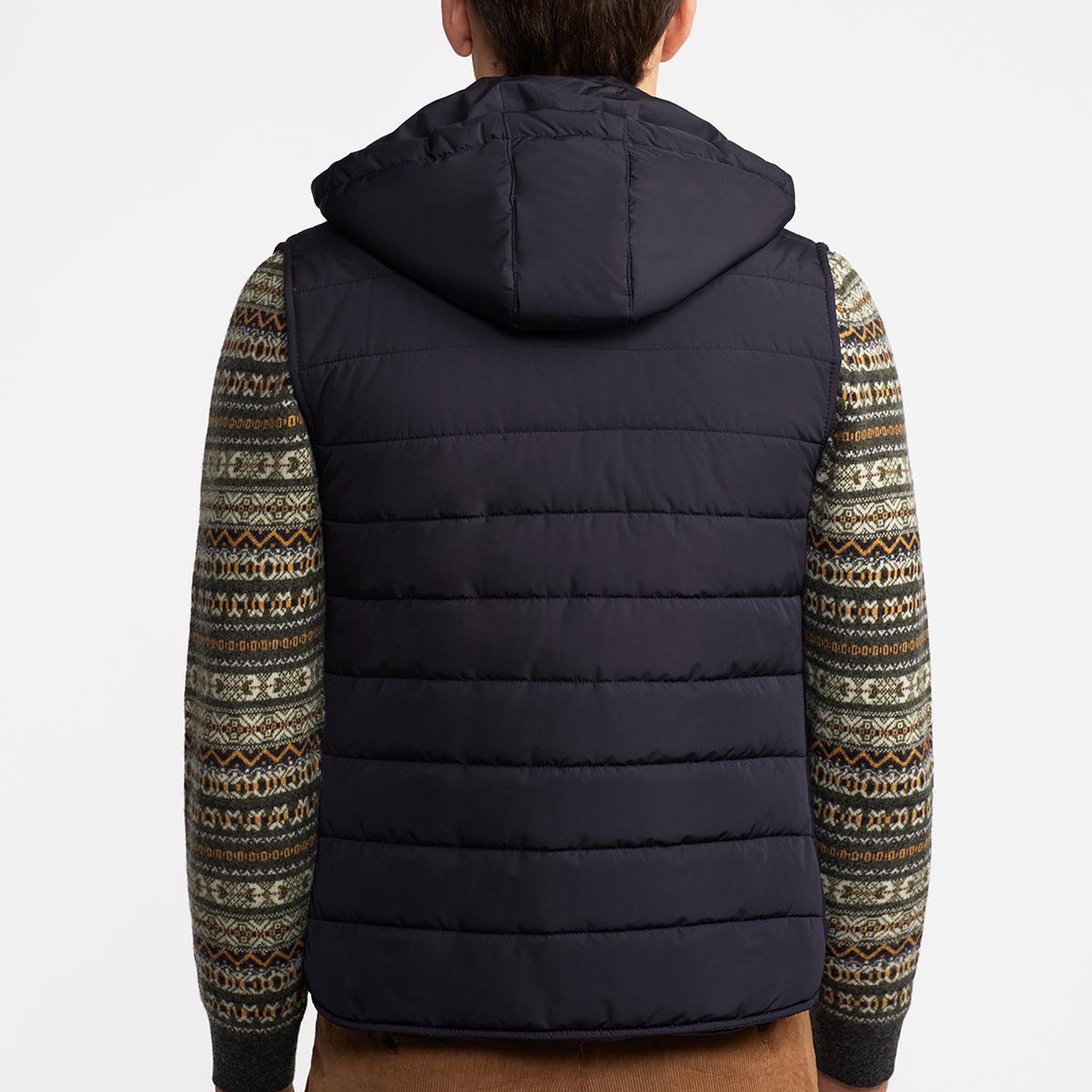 Erkek Lacivert Yün Kapüşonlu Vitale Barberis Yelek