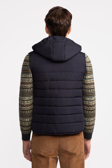  Erkek Lacivert Yün Kapüşonlu Vitale Barberis Yelek