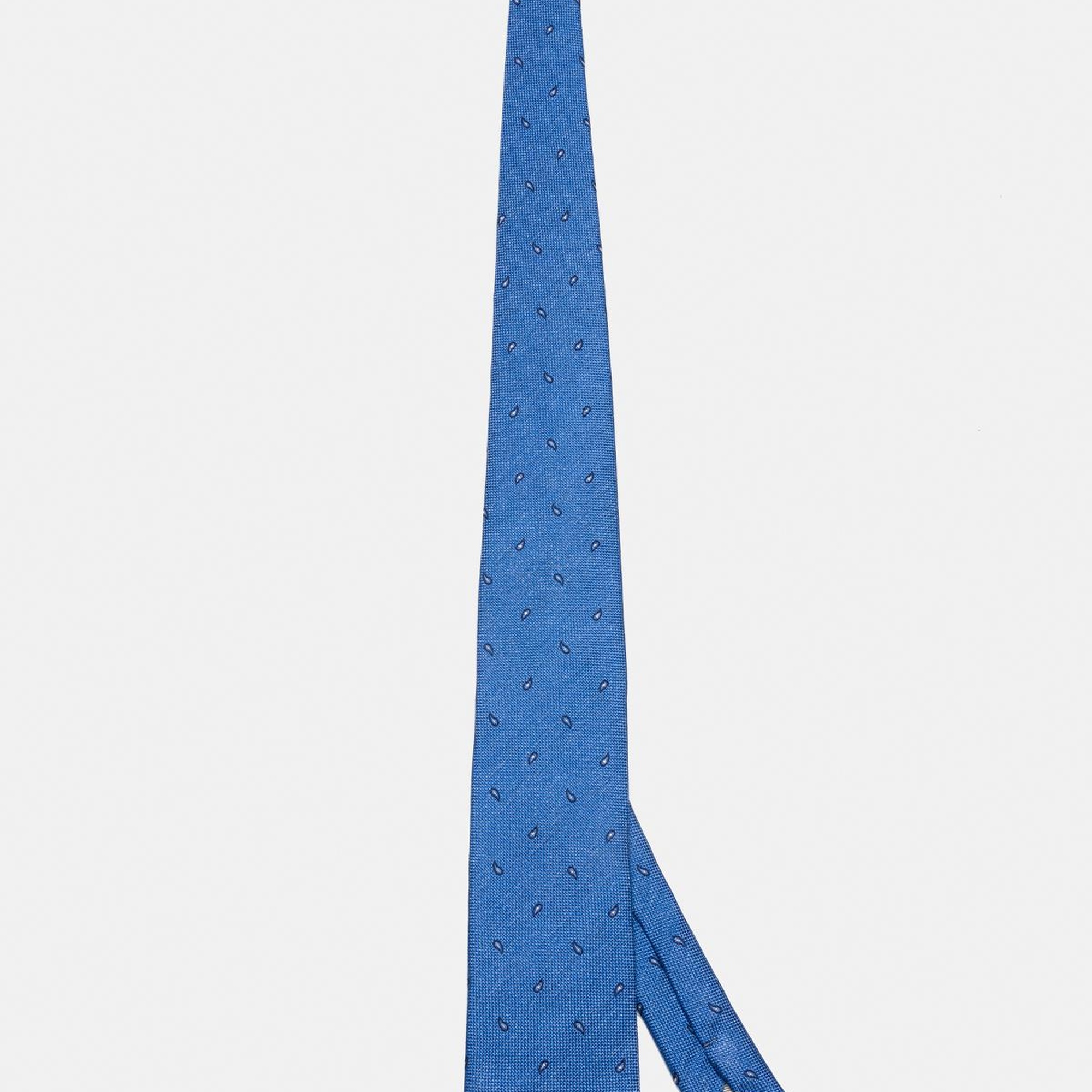 Erkek Açık Mavi Desenli İpek Kravat