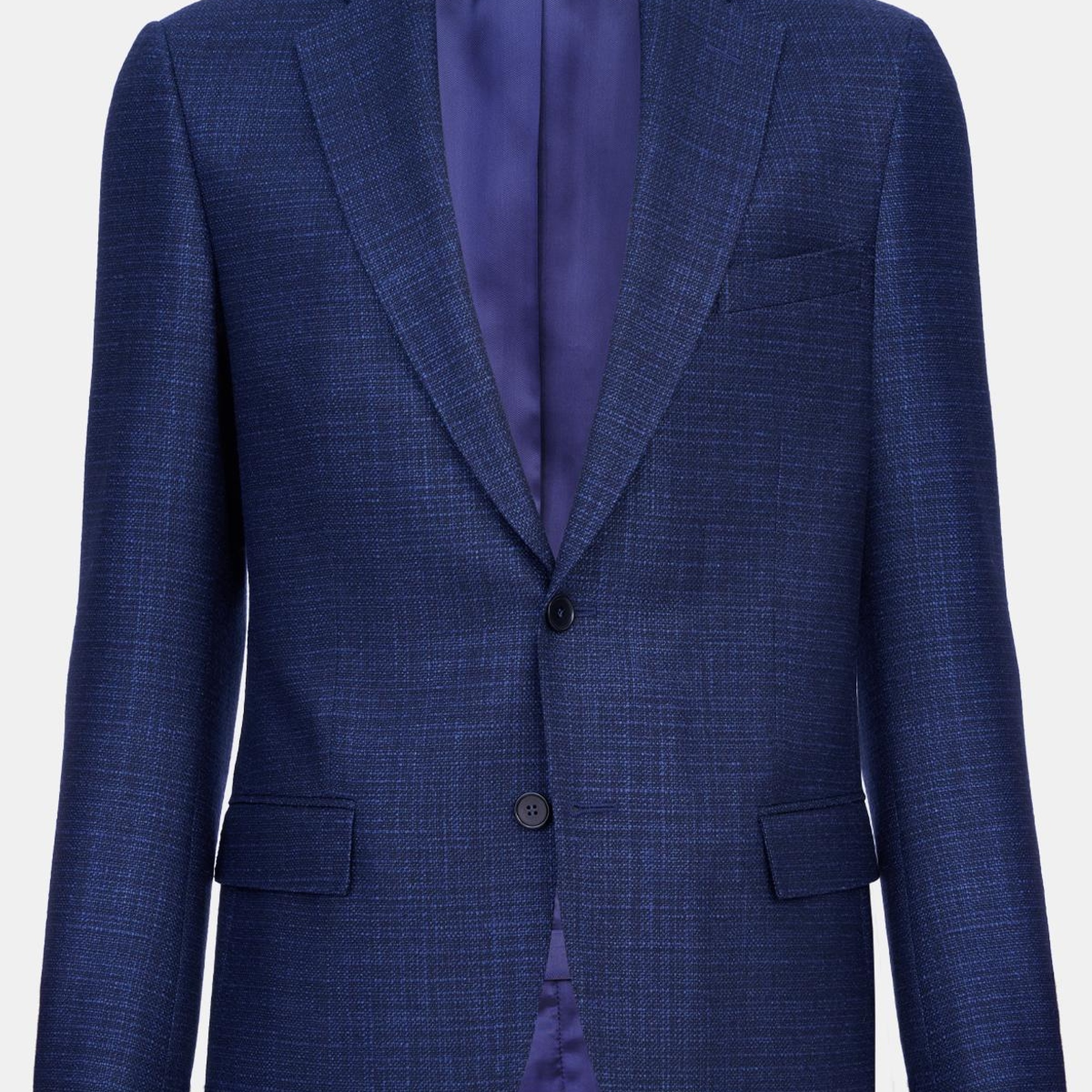 Erkek Lacivert Delfino Yün İpek Karışımlı Ceket