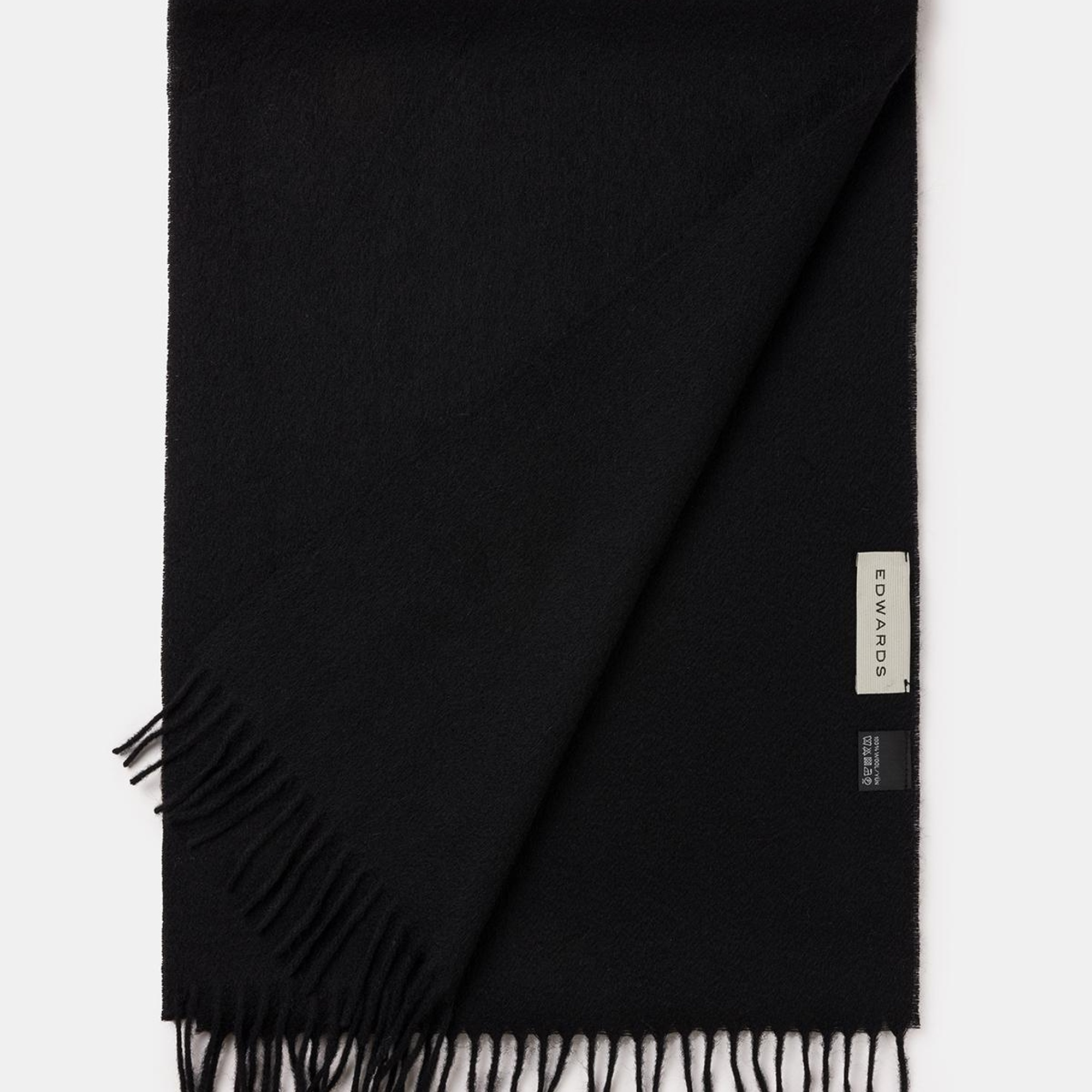 Erkek Siyah Düz Renk Yün Kaşkol