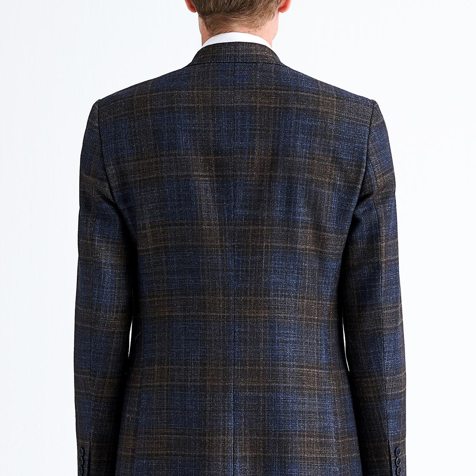 Erkek Kahverengi Delfino Yün İpek Kaşmir Karışımlı Ceket