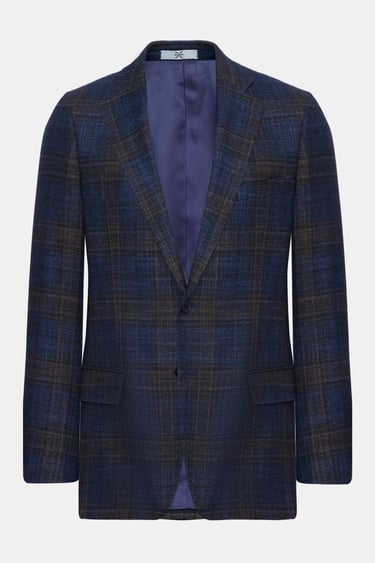  Erkek Kahverengi Delfino Yün İpek Kaşmir Karışımlı Ceket