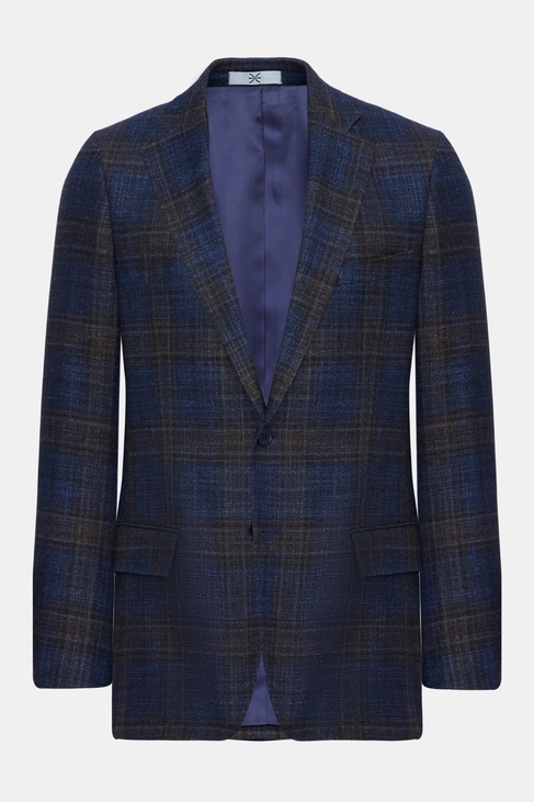  Erkek Kahverengi Delfino Yün İpek Kaşmir Karışımlı Ceket