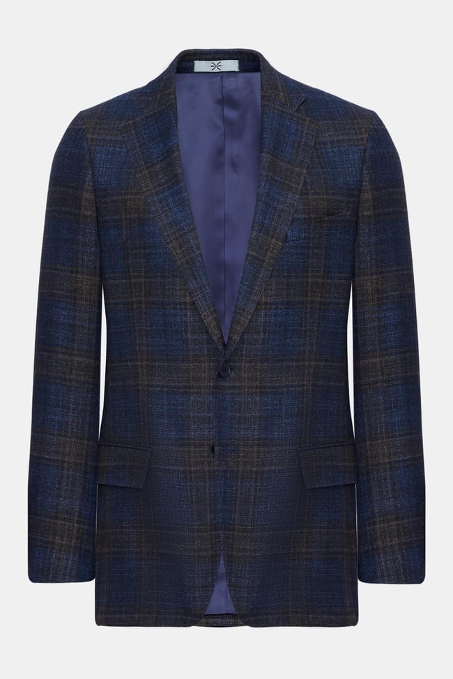  Erkek Kahverengi Delfino Yün İpek Kaşmir Karışımlı Ceket