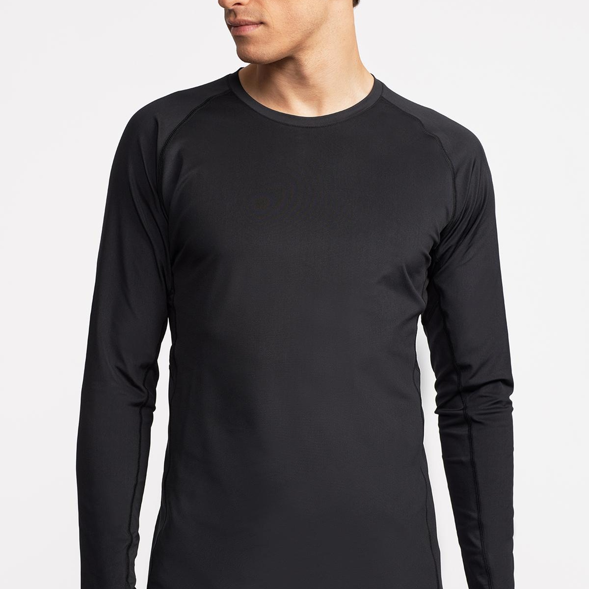 Erkek Siyah Activewear Uzun Kollu T-Shirt