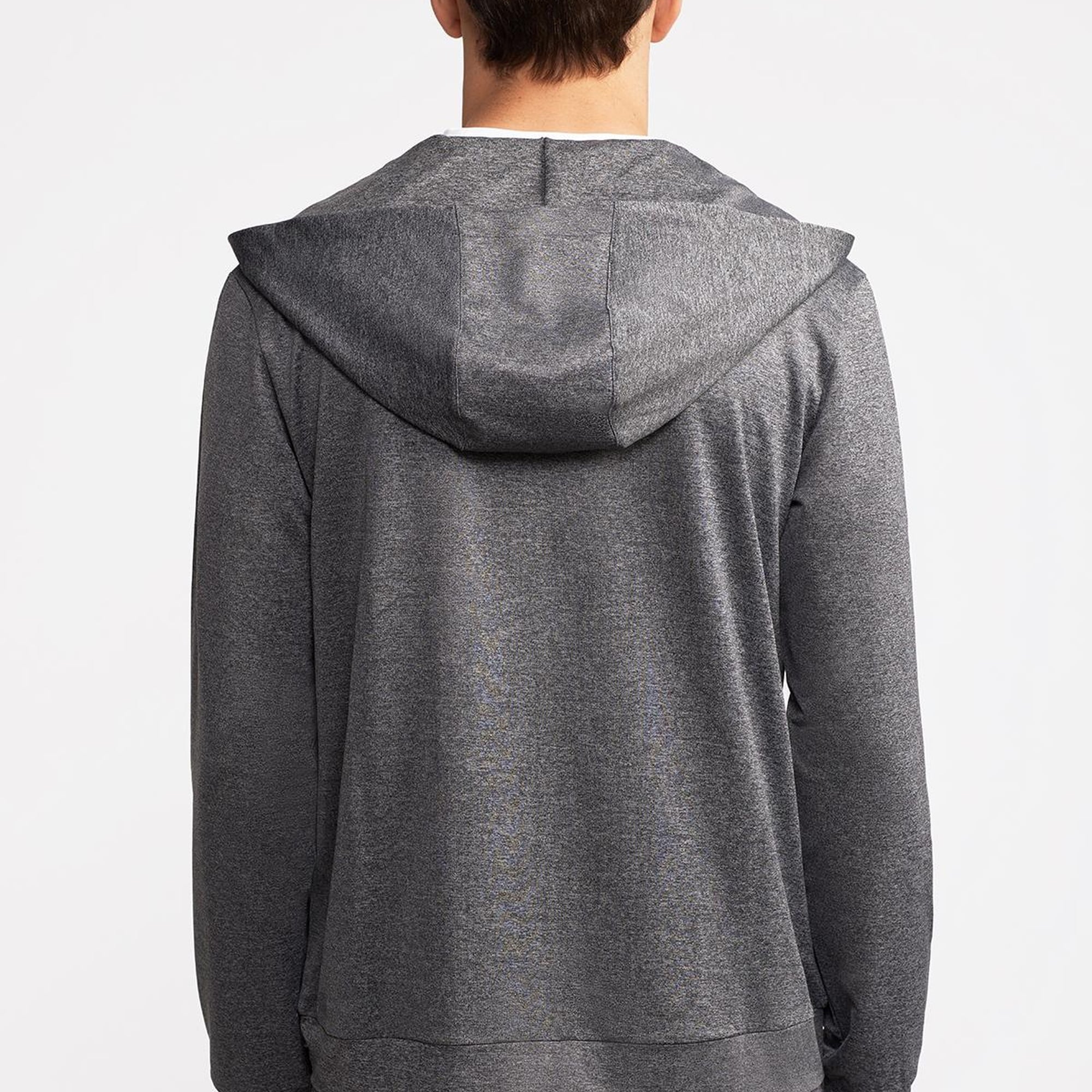 Erkek Antrasit Activewear Kapüşonlu Tam Fermuarlı Sweatshirt