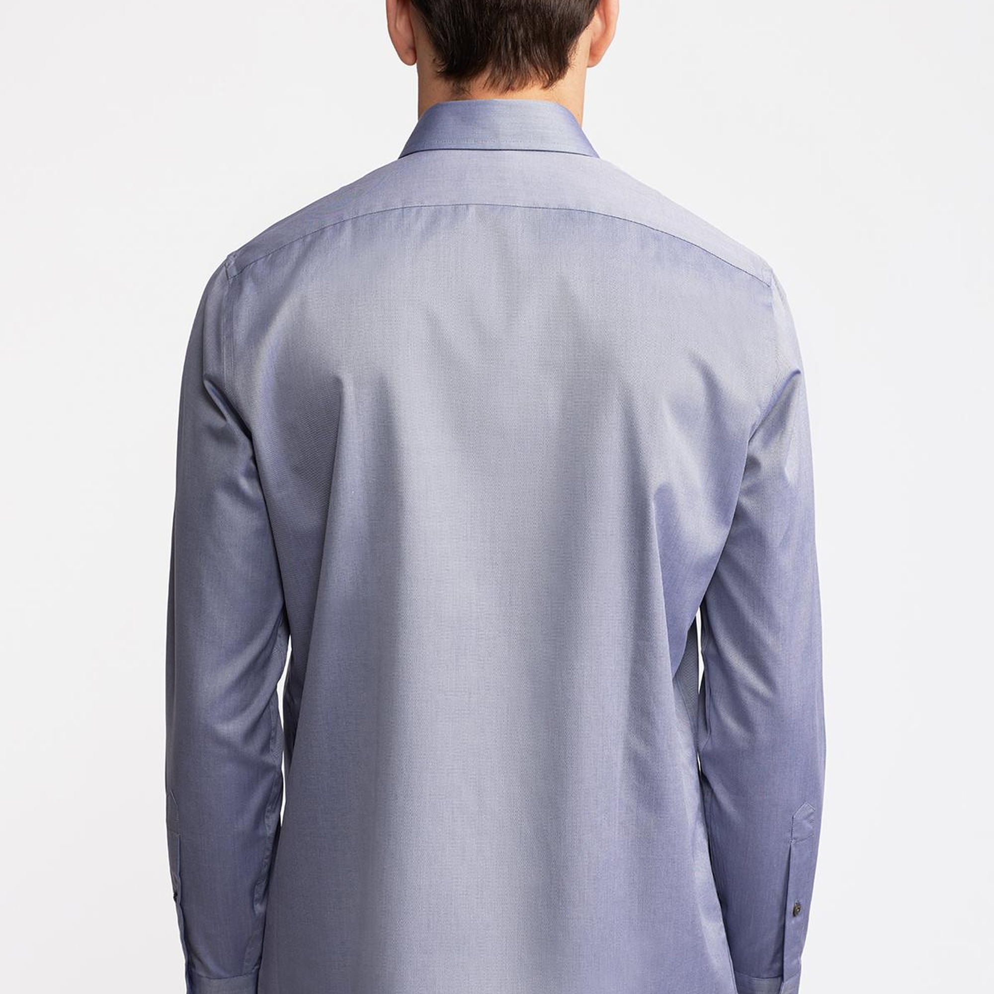 Erkek Lacivert Cooper Fit Düğmeli Yaka Spor Gömlek