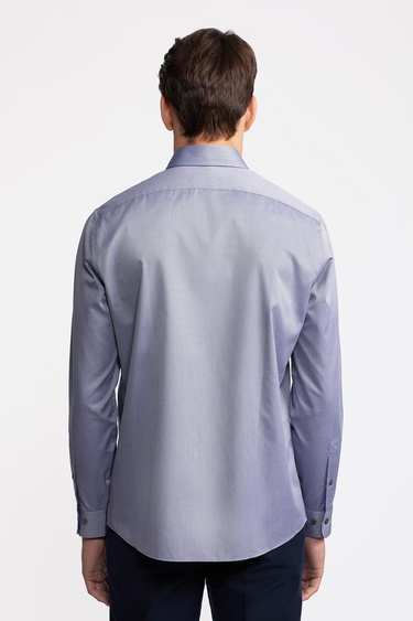  Erkek Lacivert Cooper Fit Düğmeli Yaka Spor Gömlek