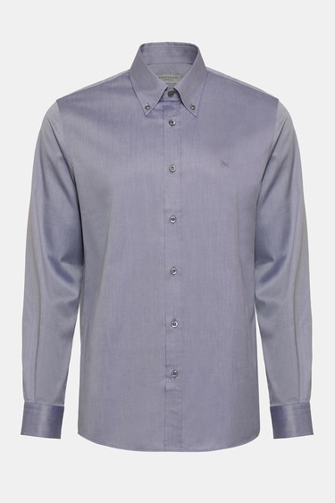  Erkek Lacivert Cooper Fit Düğmeli Yaka Spor Gömlek