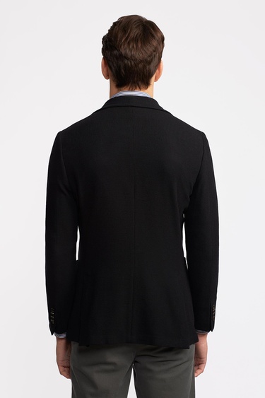  Erkek Siyah Guabello Yün Örme Casual Ceket