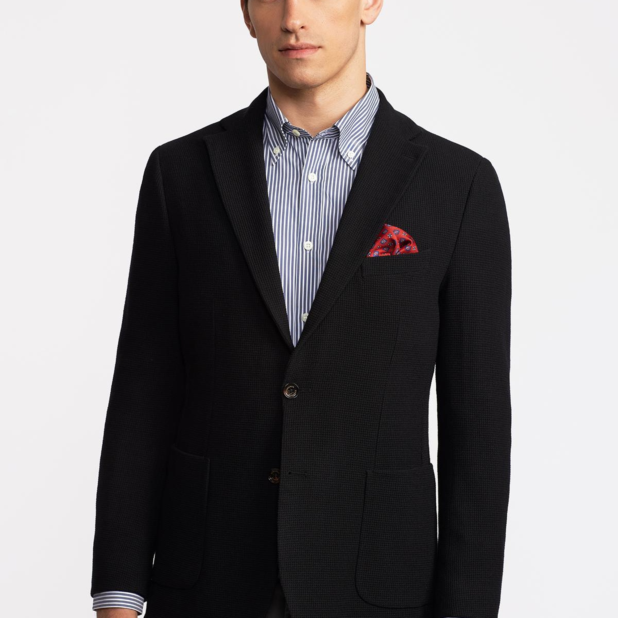 Erkek Siyah Guabello Yün Örme Casual Ceket