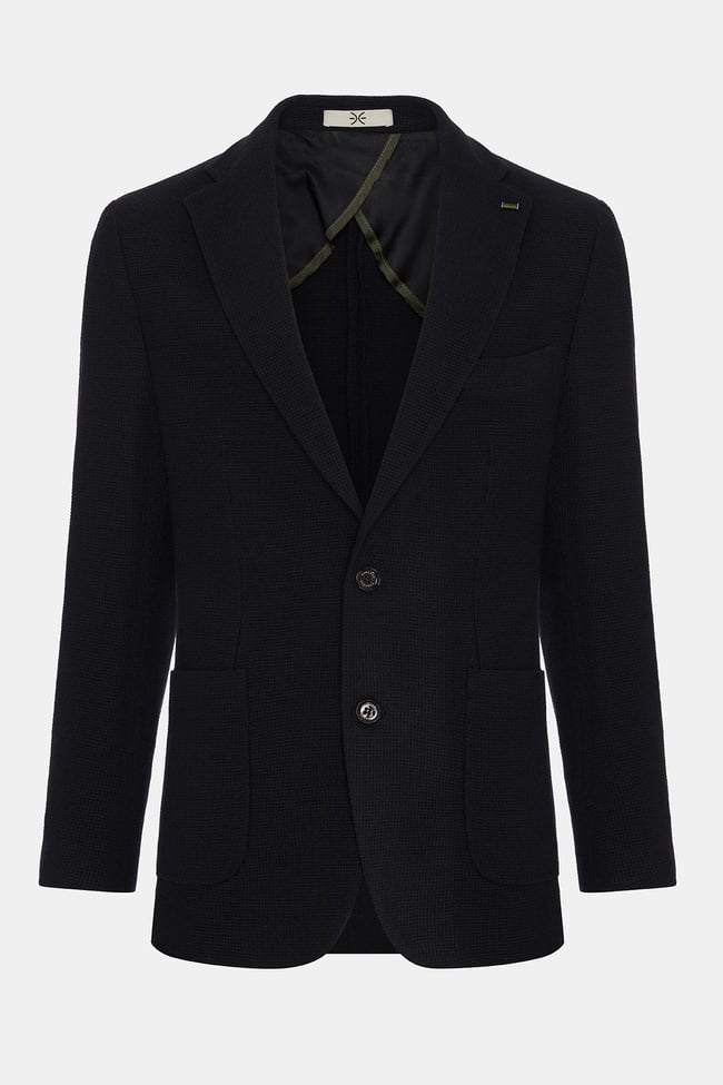  Erkek Siyah Guabello Yün Örme Casual Ceket