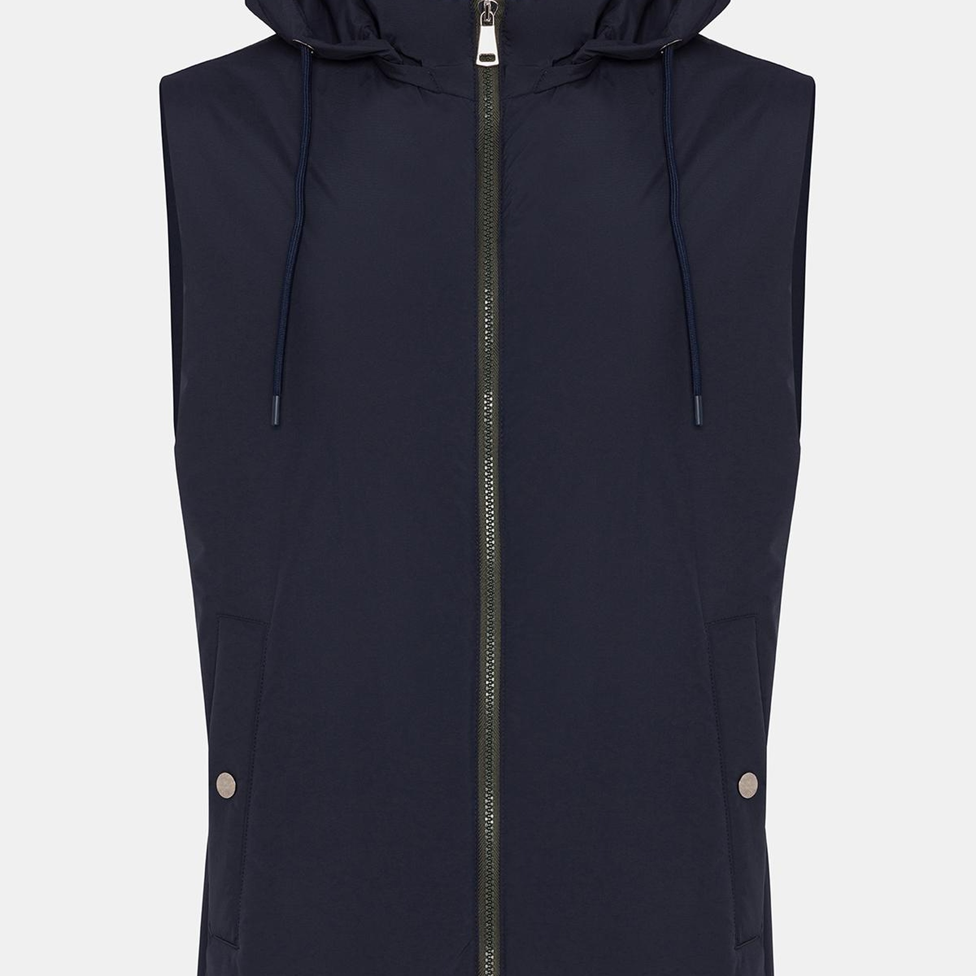 Erkek Lacivert Casual Kapüşonlu Yelek