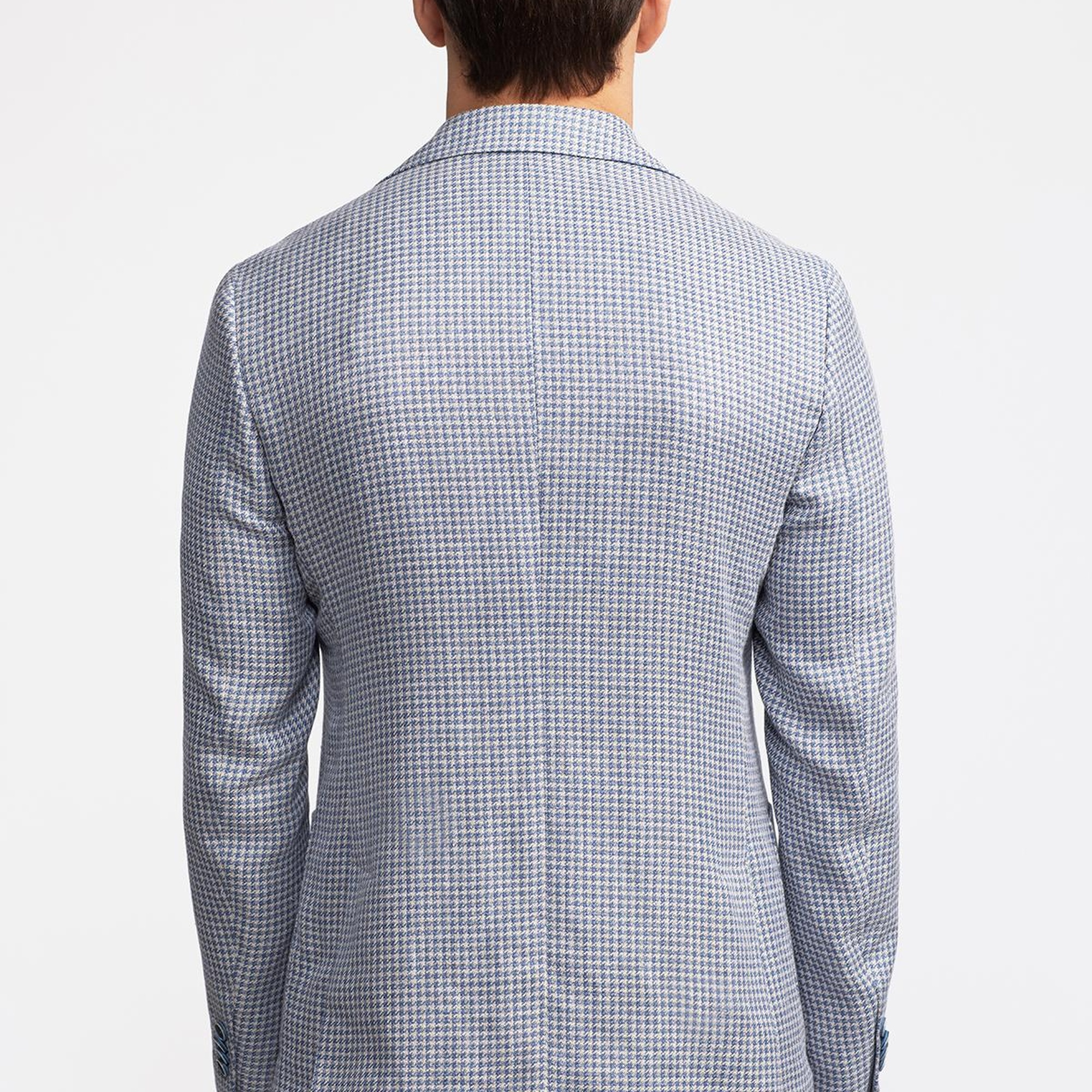 Erkek Mavi Vitale Barberis Keten İpek Karışımlı Casual Ceket