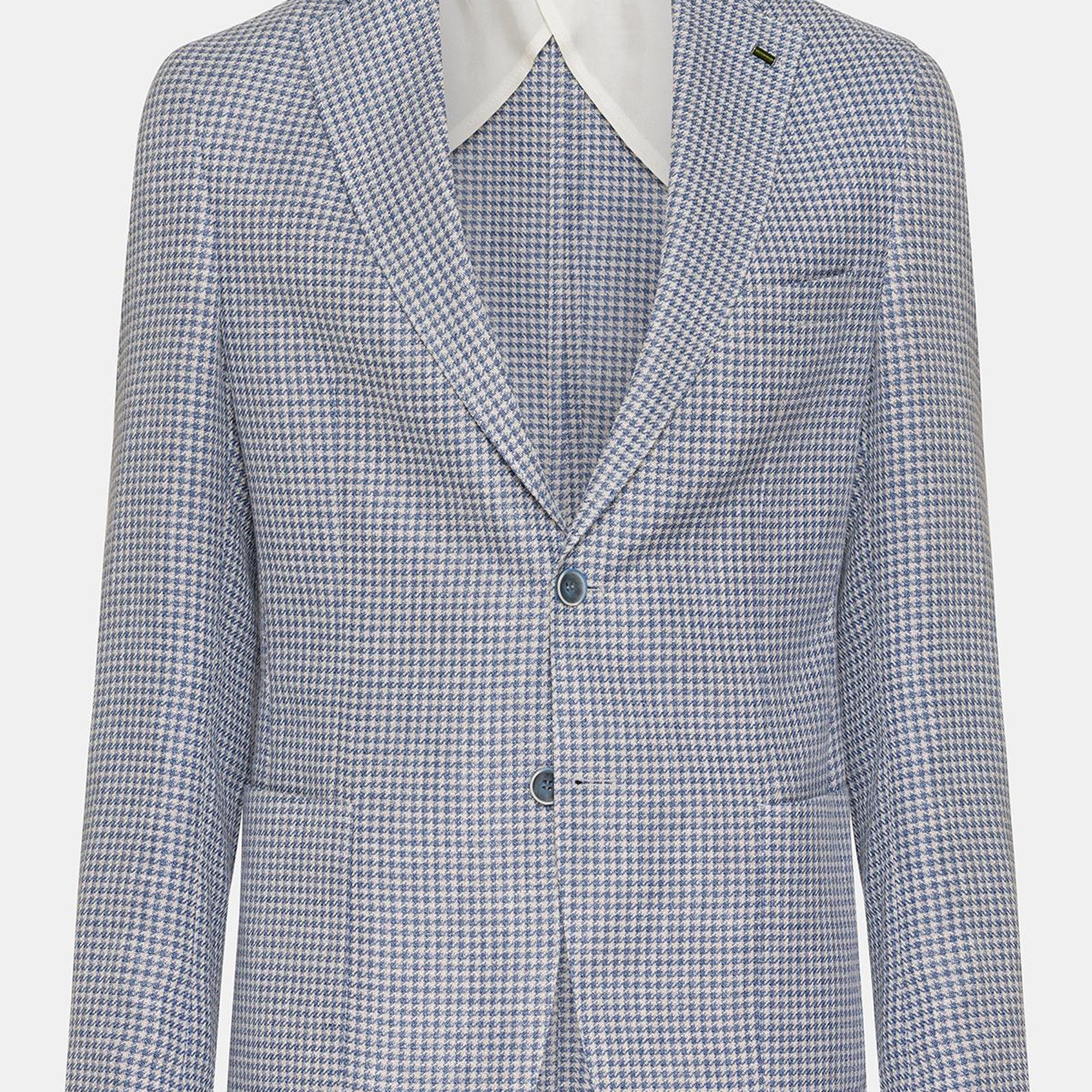 Erkek Mavi Vitale Barberis Keten İpek Karışımlı Casual Ceket