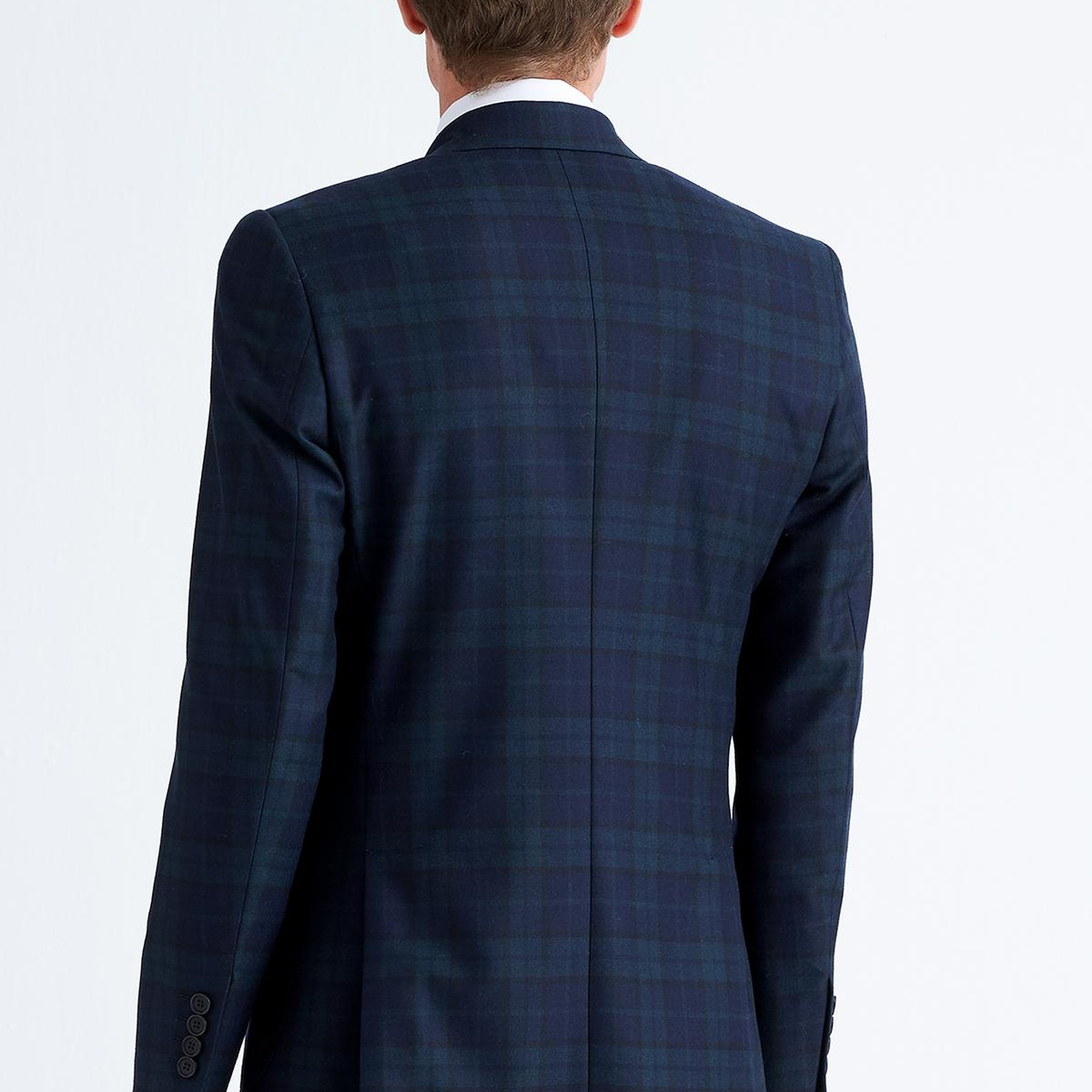 Erkek Yeşil Delfino Ekoseli Yün Ceket