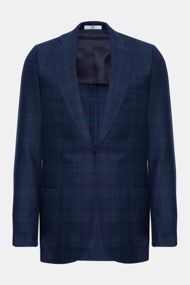  Erkek Yeşil Delfino Ekoseli Yün Ceket