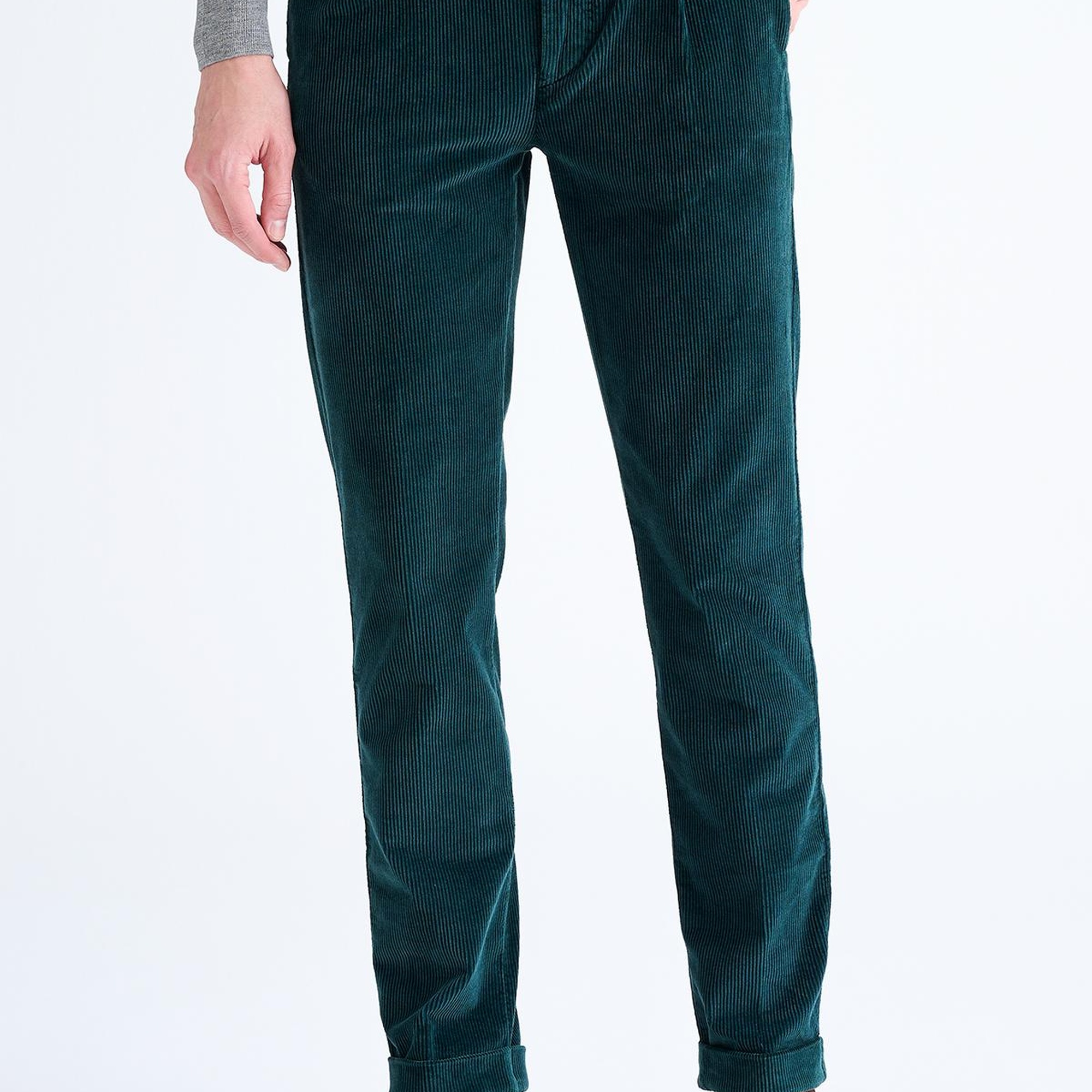 Erkek İndigo Kadife Chino Pantolon