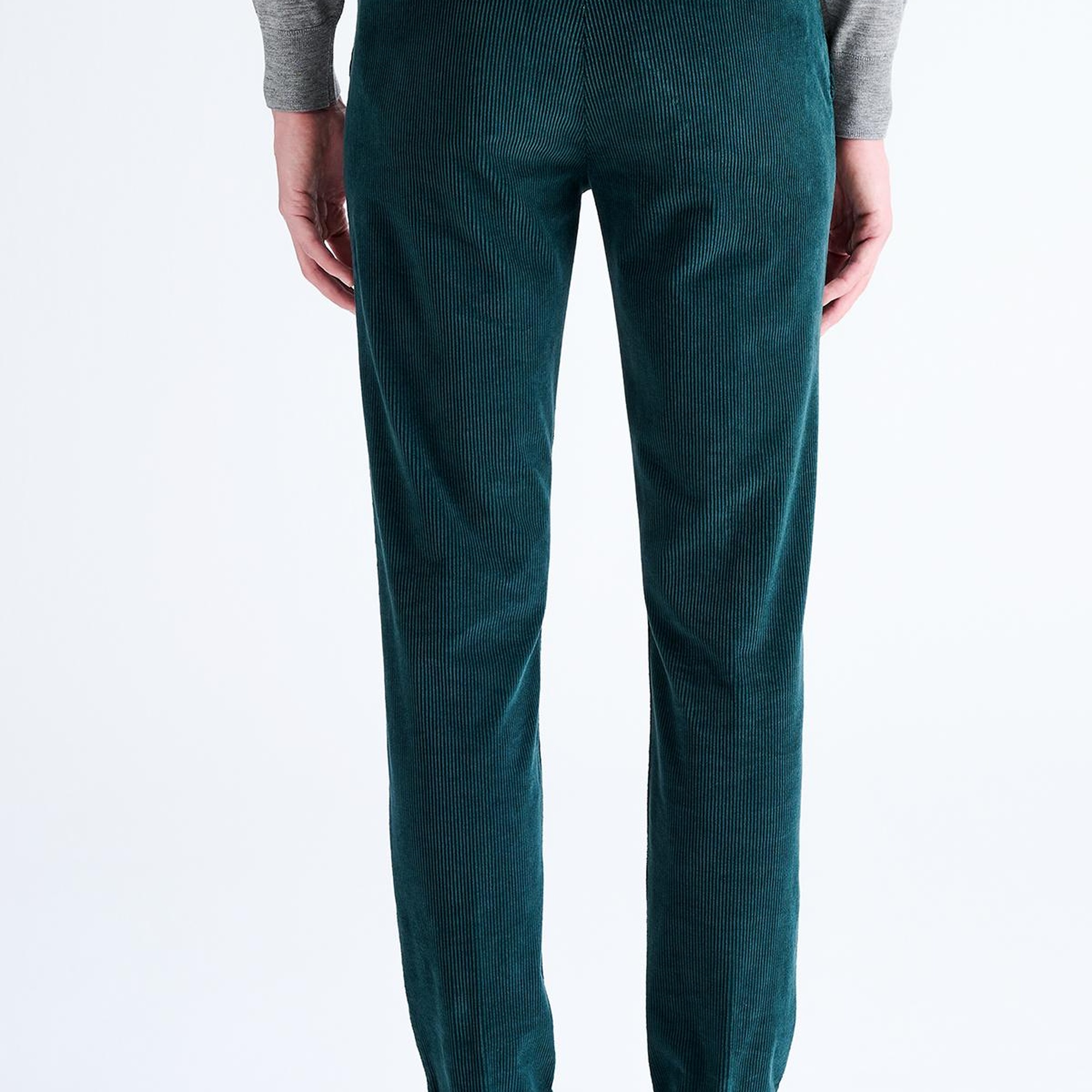 Erkek İndigo Kadife Chino Pantolon