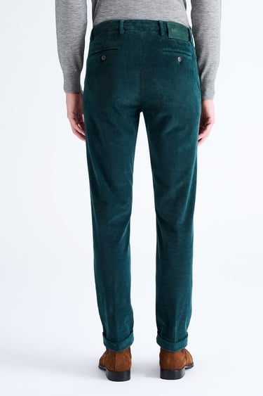  Erkek İndigo Kadife Chino Pantolon