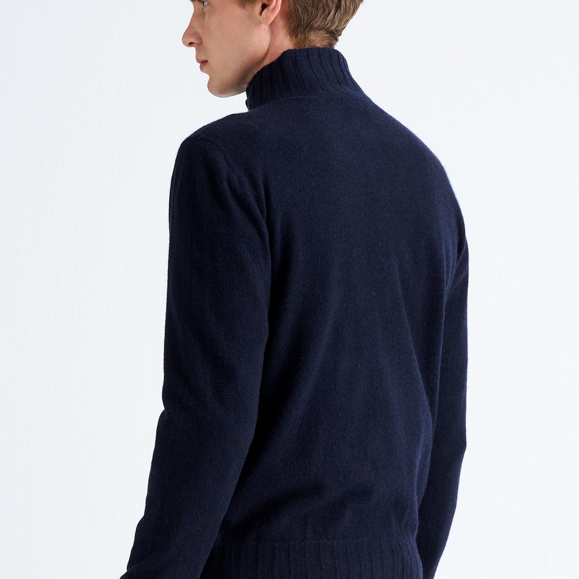 Erkek Lacivert Düğmeli Kaşmir Hırka