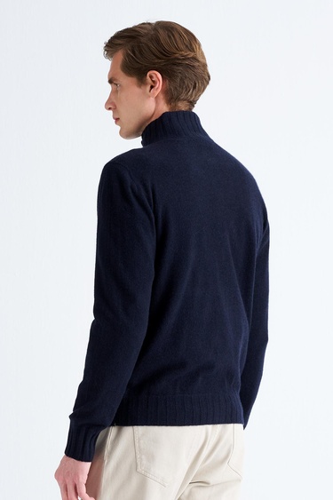  Erkek Lacivert Düğmeli Kaşmir Hırka