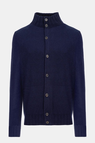  Erkek Lacivert Düğmeli Kaşmir Hırka