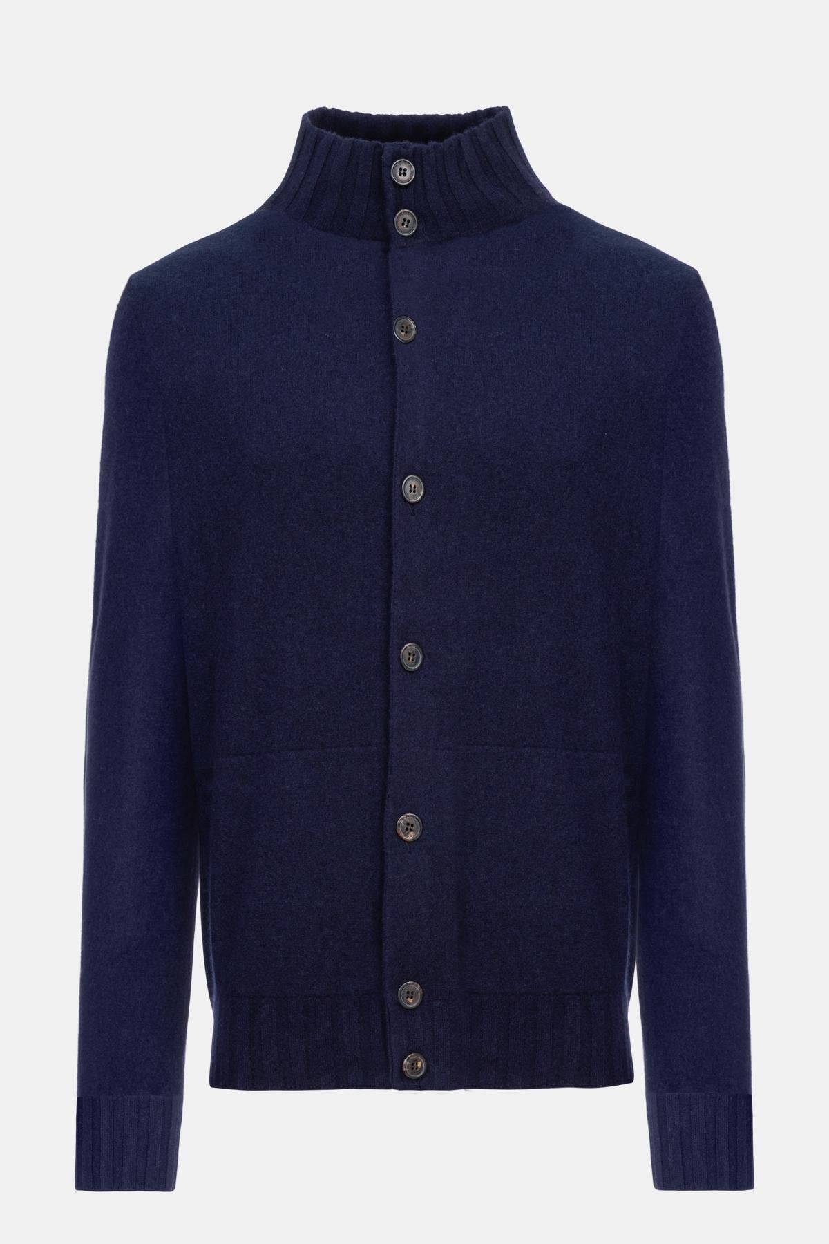  Erkek Lacivert Düğmeli Kaşmir Hırka