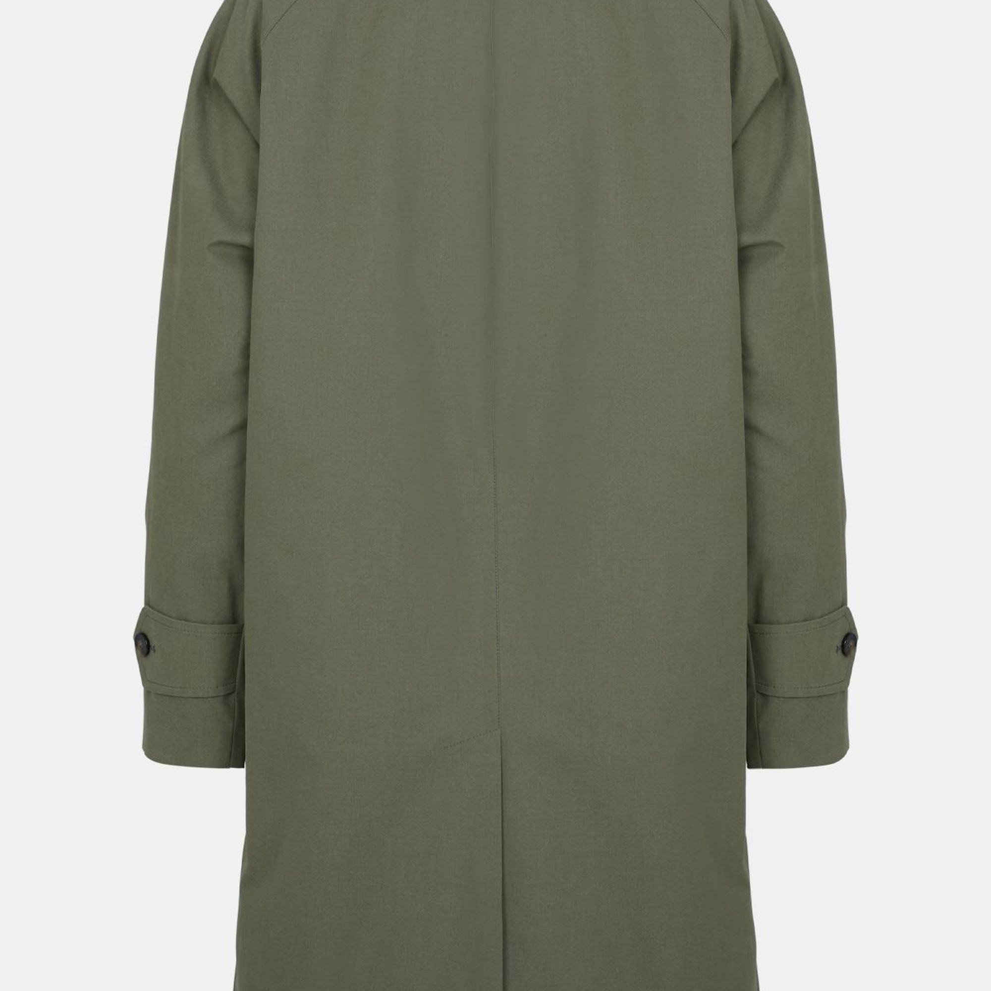 Erkek Yeşil Fermuar Detaylı Klasik Trençkot