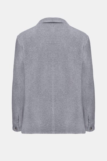  Erkek Gri Cep Detaylı Yün Mont