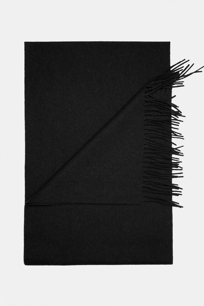  Erkek Siyah Yün Kaşkol