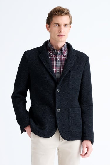  Erkek Gri Yün Ceket