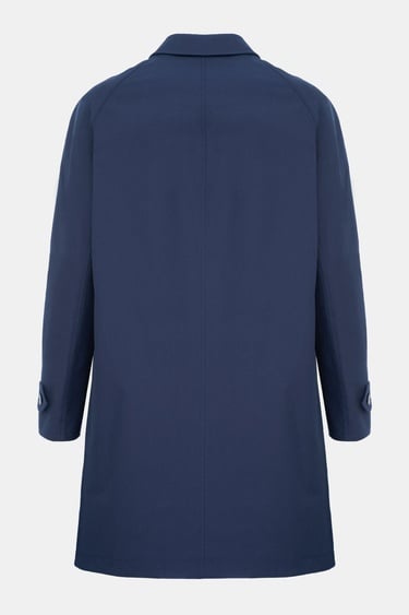  Erkek Siyah Yün Blackwatch Çift Taraflı Trençkot