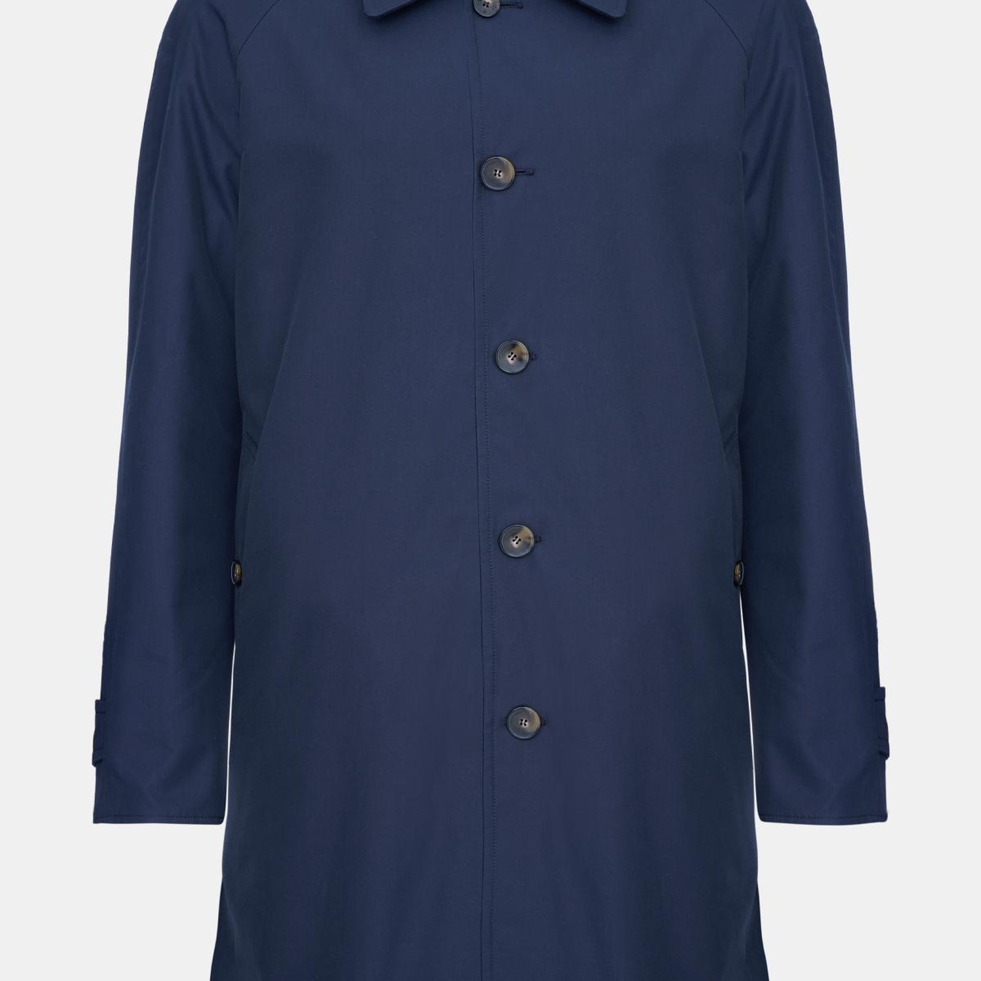 Erkek Siyah Yün Blackwatch Çift Taraflı Trençkot