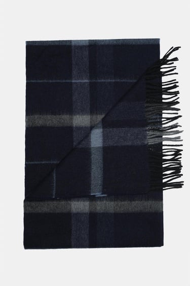  Erkek Lacivert Yün Kaşkol