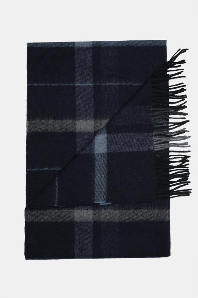  Erkek Lacivert Yün Kaşkol