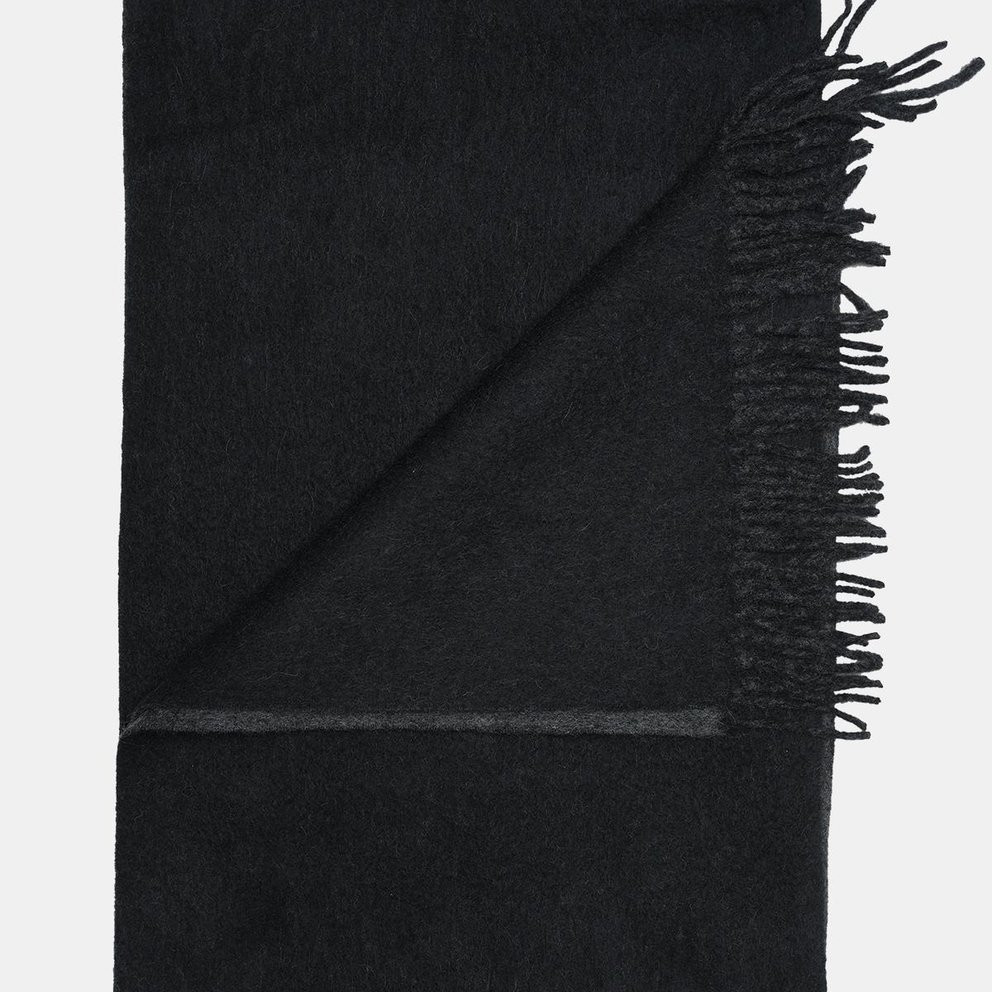 Erkek Siyah Kaşmir Çift Taraflı Kaşkol