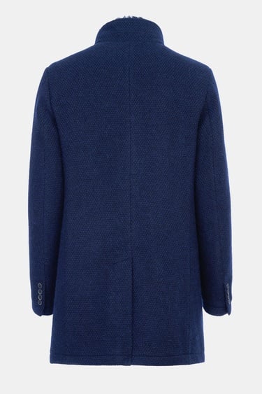  Erkek Lacivert Yün Kaban