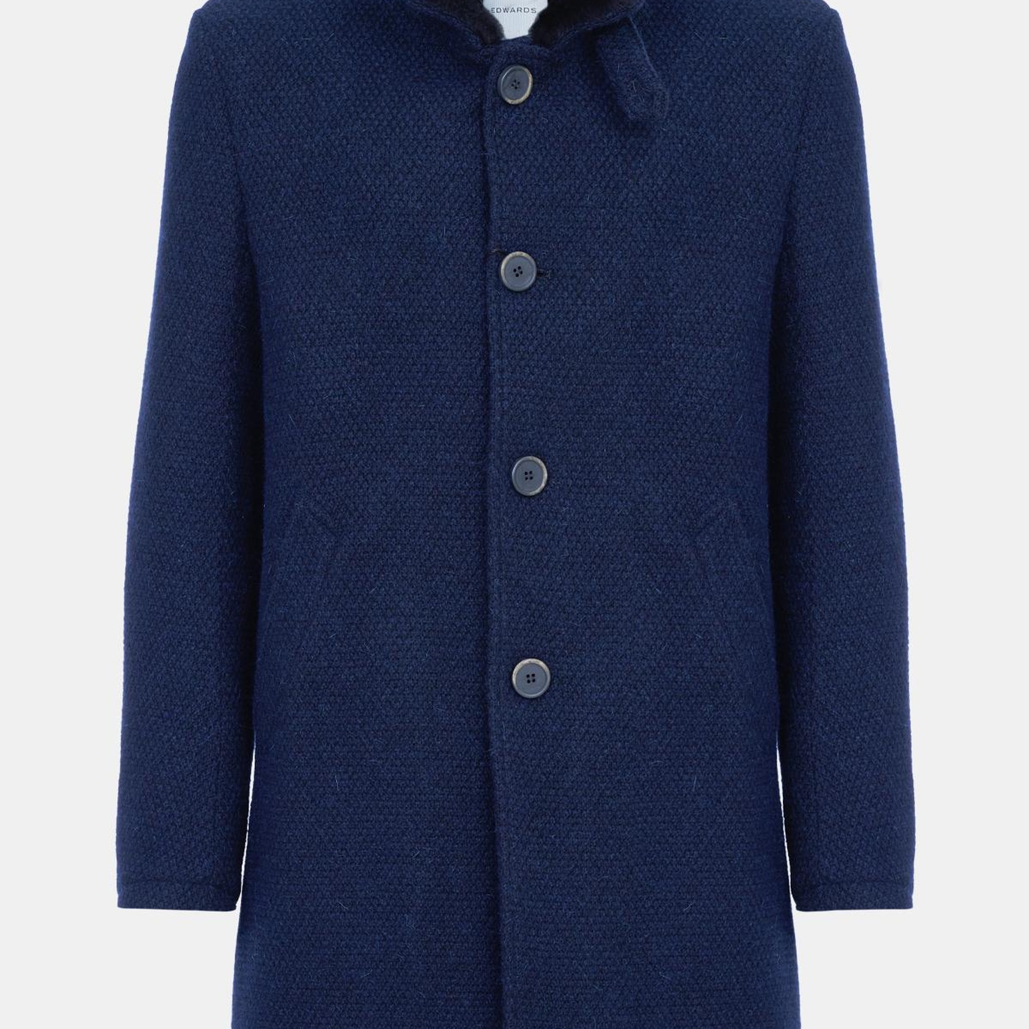 Erkek Lacivert Yün Kaban