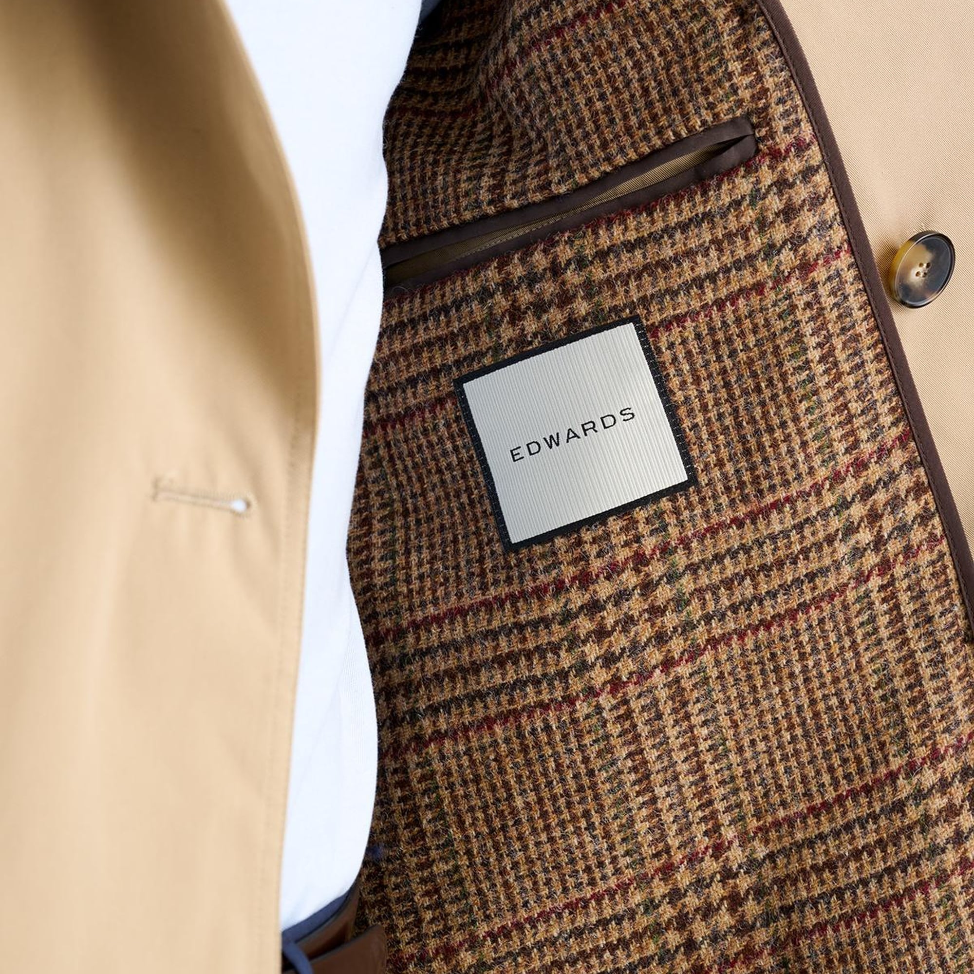 Erkek Bej Kruvaze Klasik Trençkot