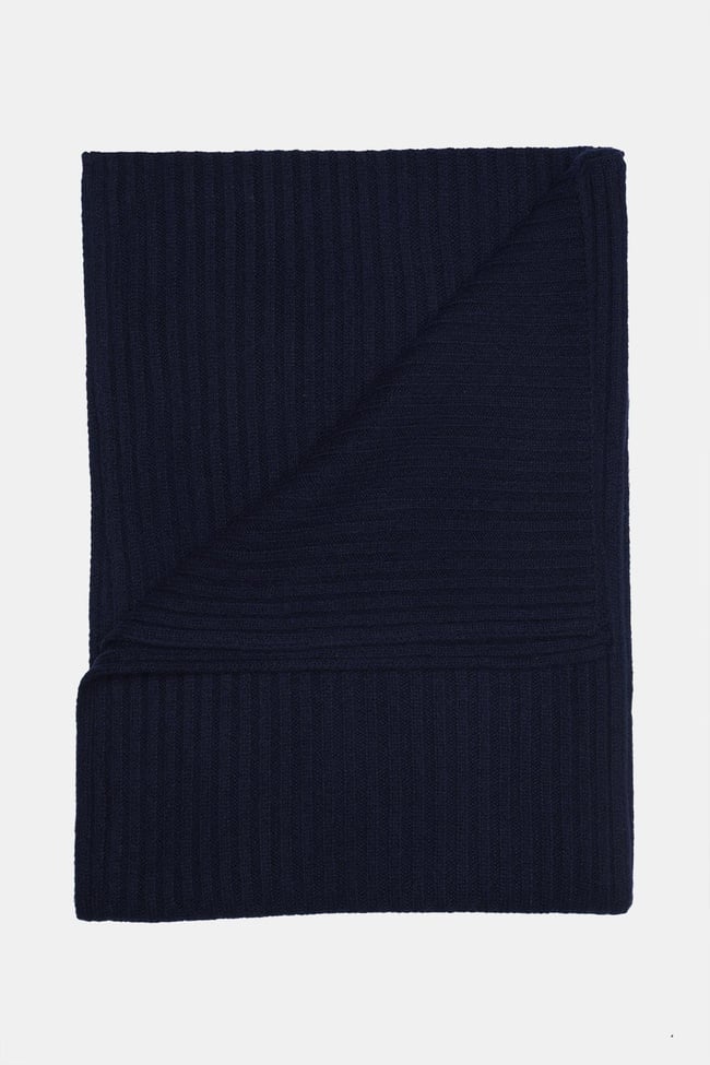  Erkek Lacivert Yün Kaşkol