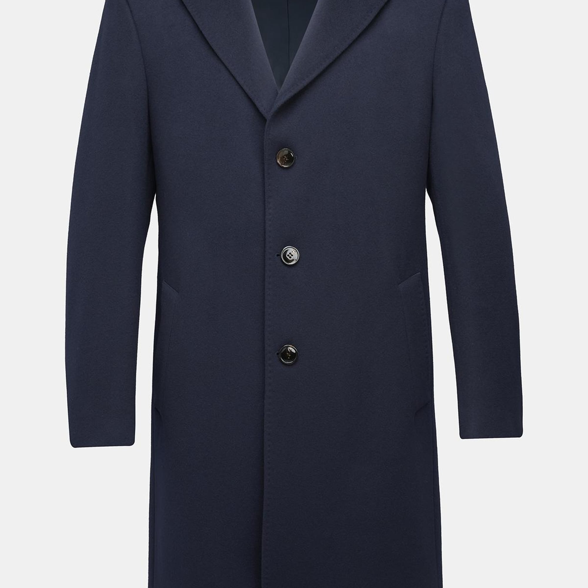 Erkek Lacivert Yün Palto