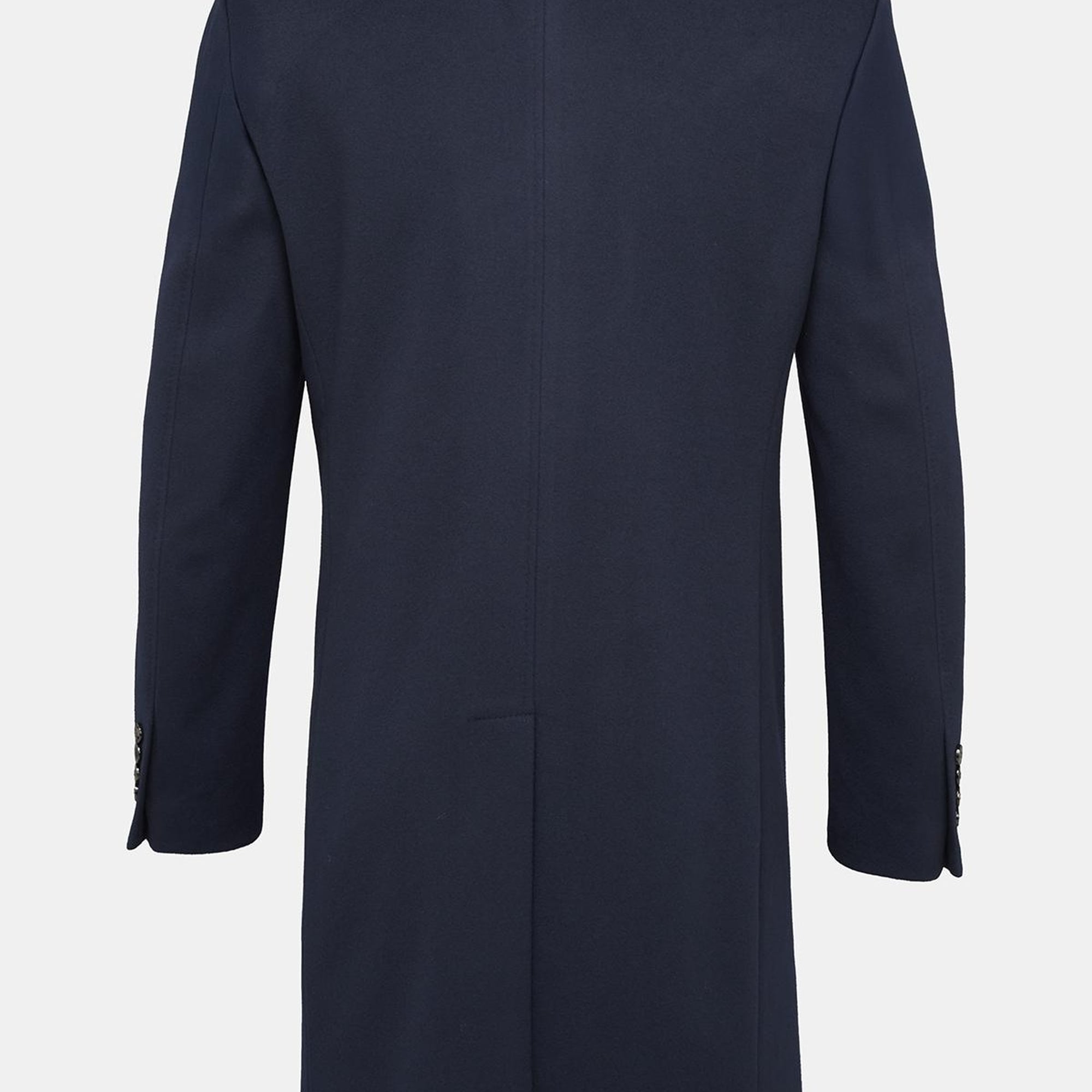 Erkek Lacivert Yün Palto