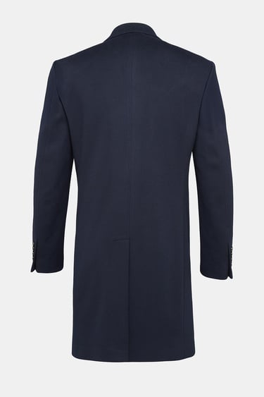  Erkek Lacivert Yün Palto